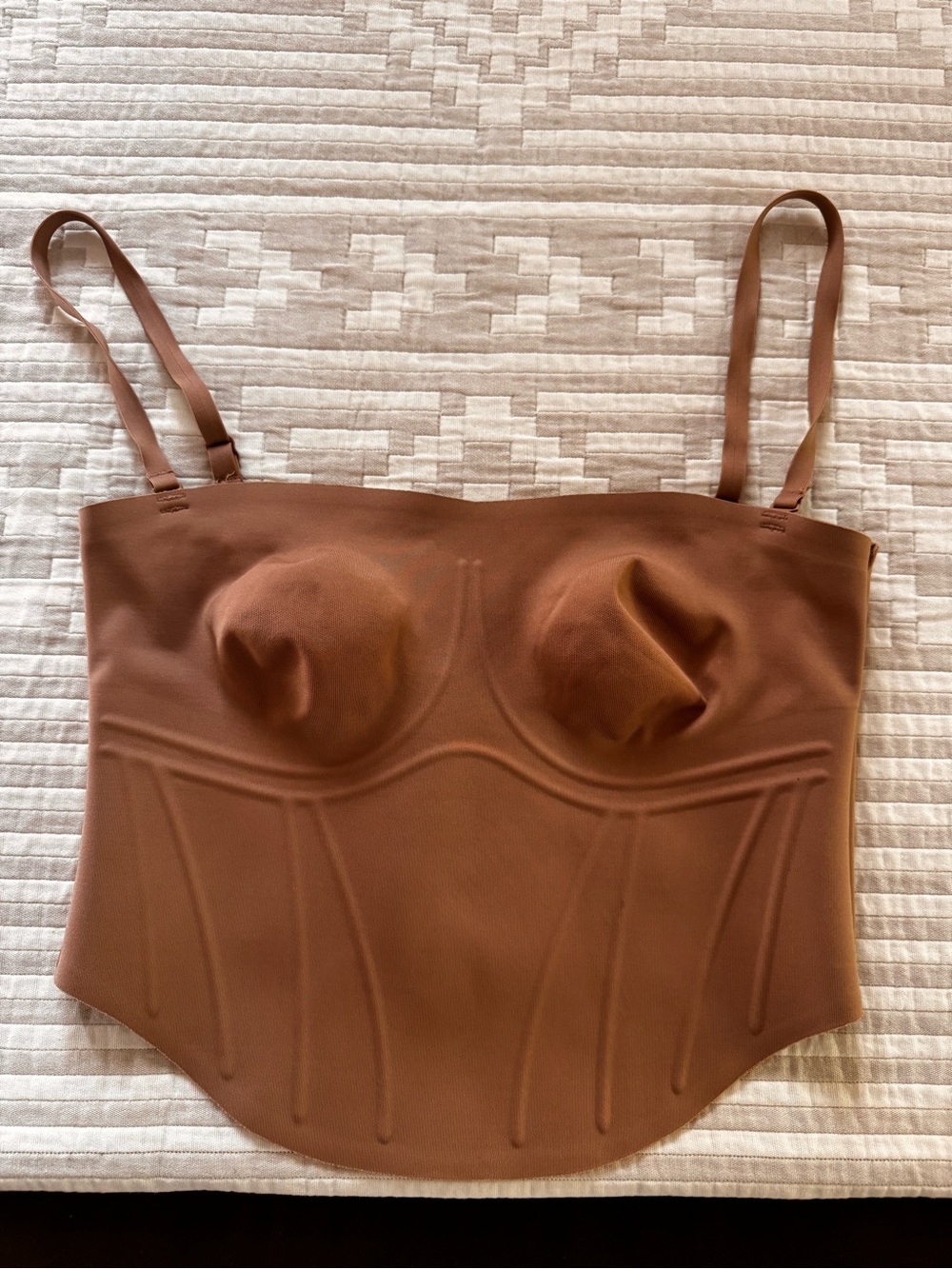 SKIMS Bonded Corset in Sienna